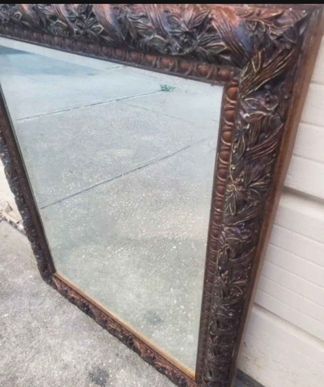 Beautiful vintage wood Mirror image indicator(2)