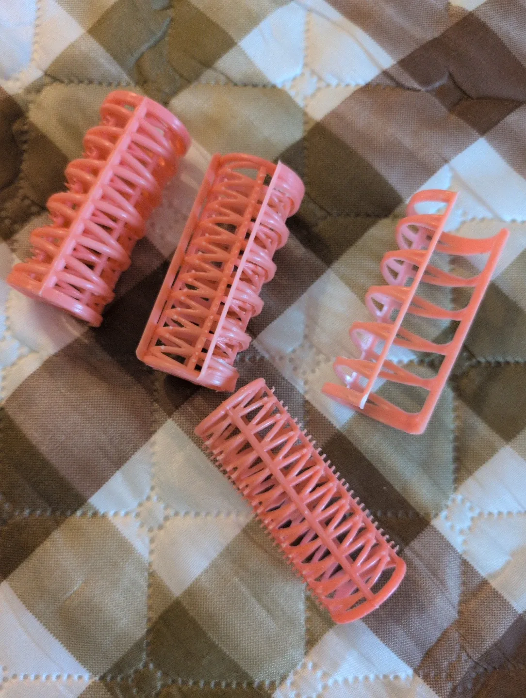 Vintage Pink Hair Rollers - Set of 3