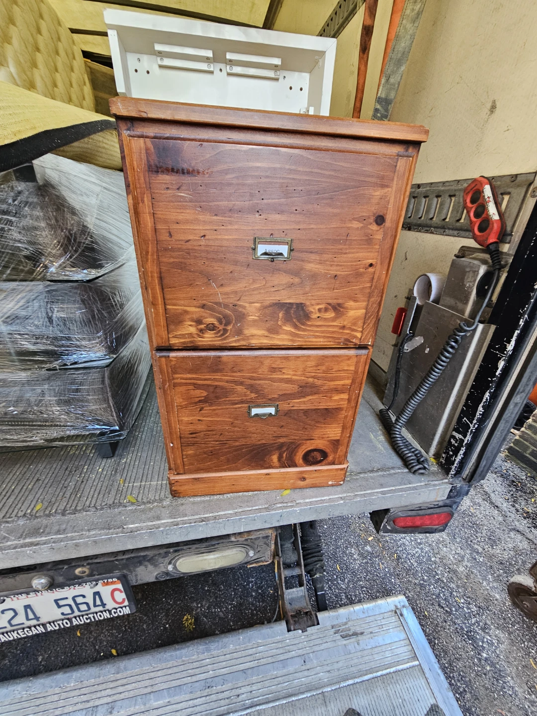 Rustic Wooden File Cabinet - Two Drawers