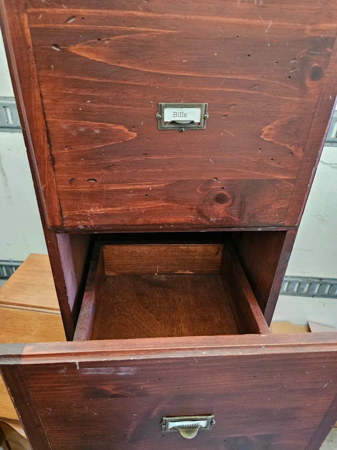 Rustic Wooden File Cabinet - Two Drawers image indicator(4)