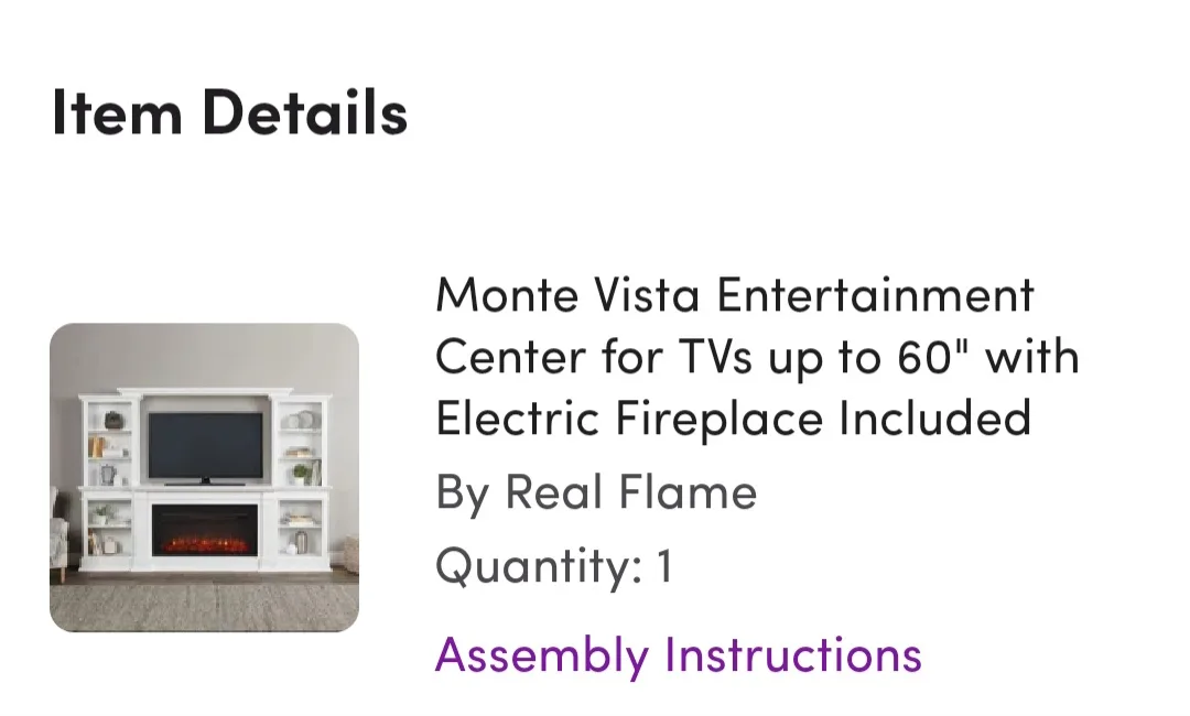 Real Flame Monte Vista Entertainment Center image indicator(3)