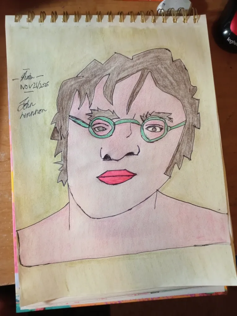 John Lennon Drawing Illustration by custom artist Sherwin