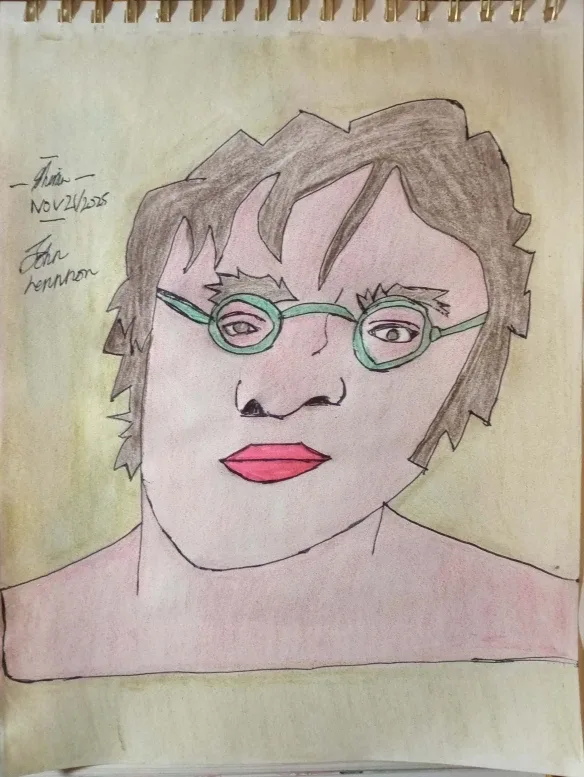 John Lennon Drawing Illustration by custom artist Sherwin image indicator(6)