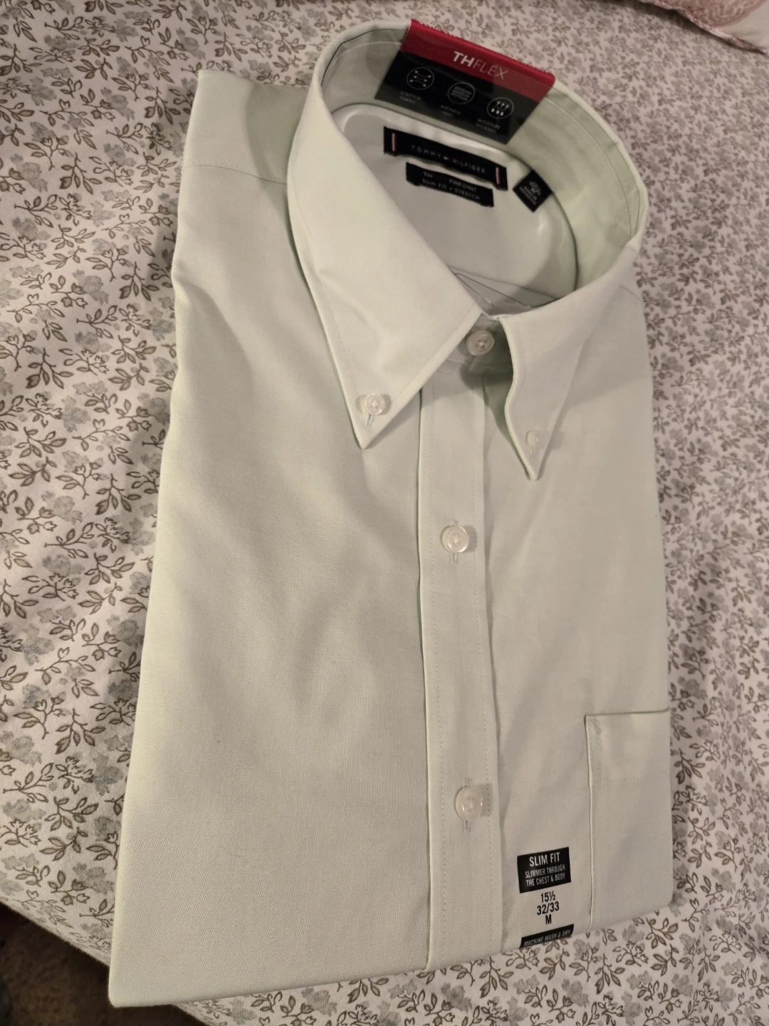 New Tommy Hilfiger TH Flex Mint Dress Shirt 15½ 32/33 - photo 2