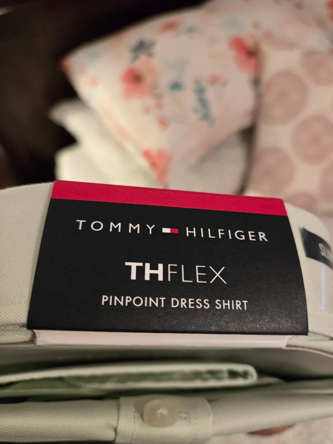 New Tommy Hilfiger TH Flex Mint Dress Shirt 15½ 32/33 image indicator(5)