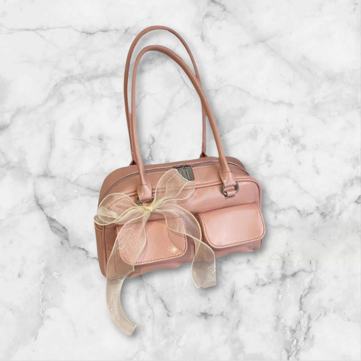 Pink Handbag with Bow Detail - photo 4