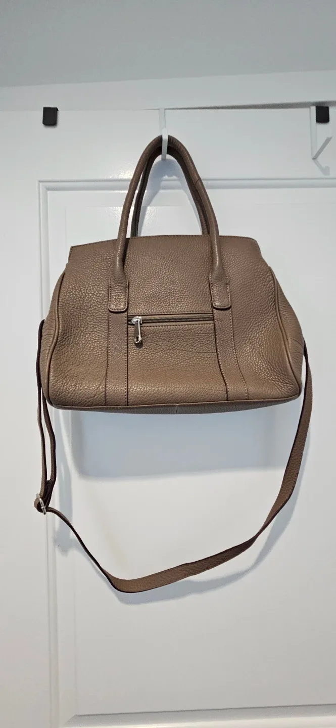 Brown Taupe handbag with shoulder strap image indicator(3)