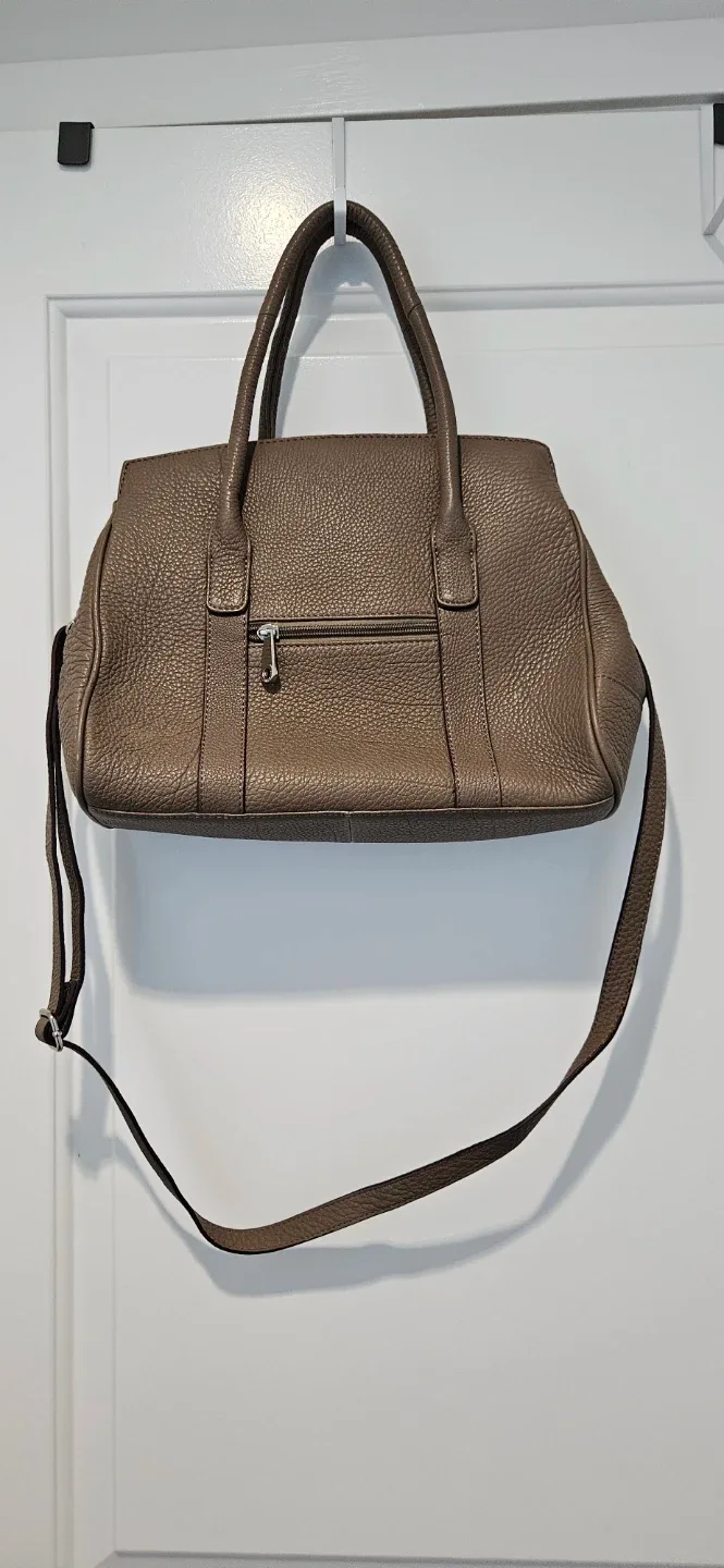 Brown Taupe handbag with shoulder strap image indicator(8)