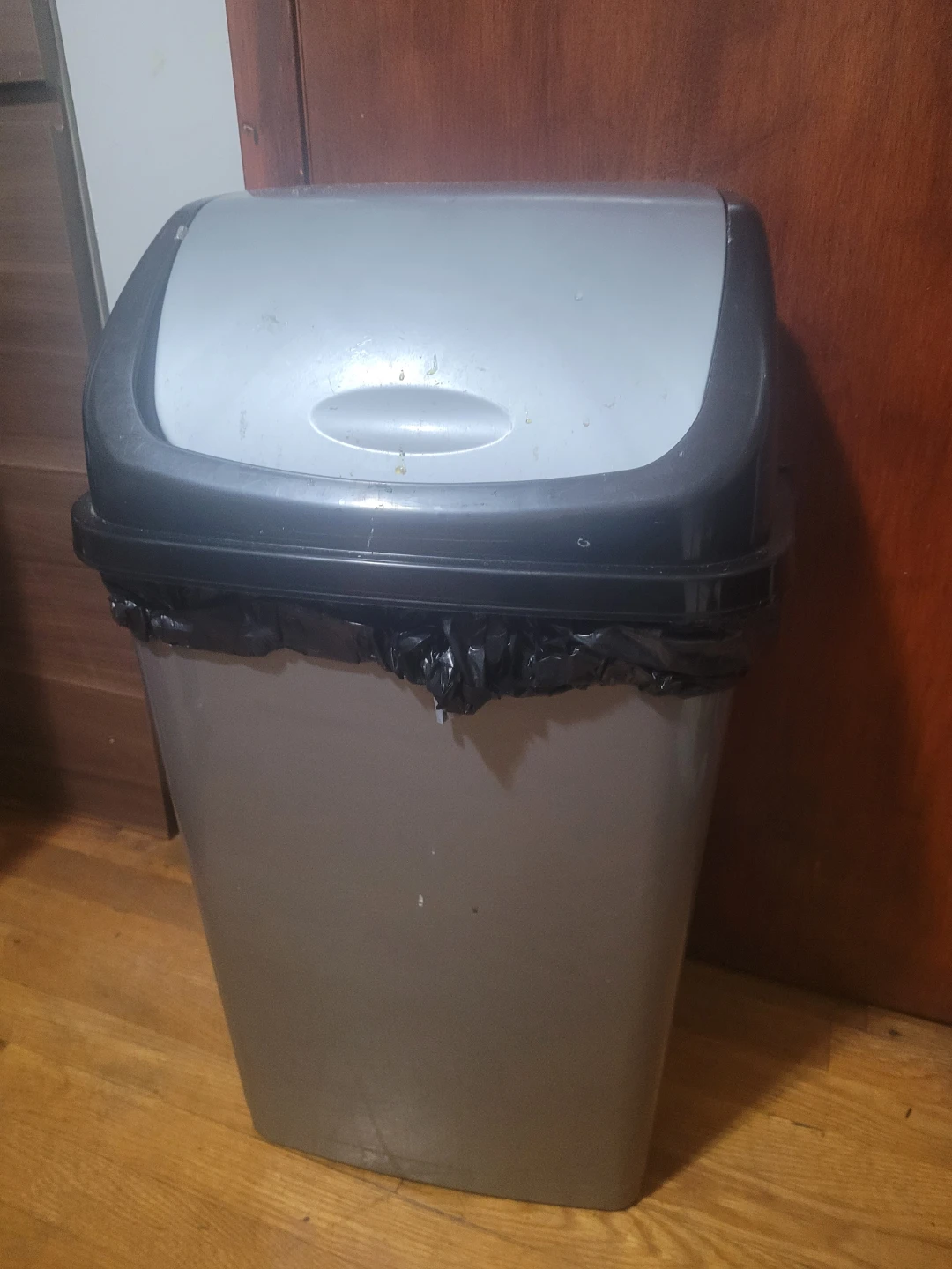 Gray Trash Can