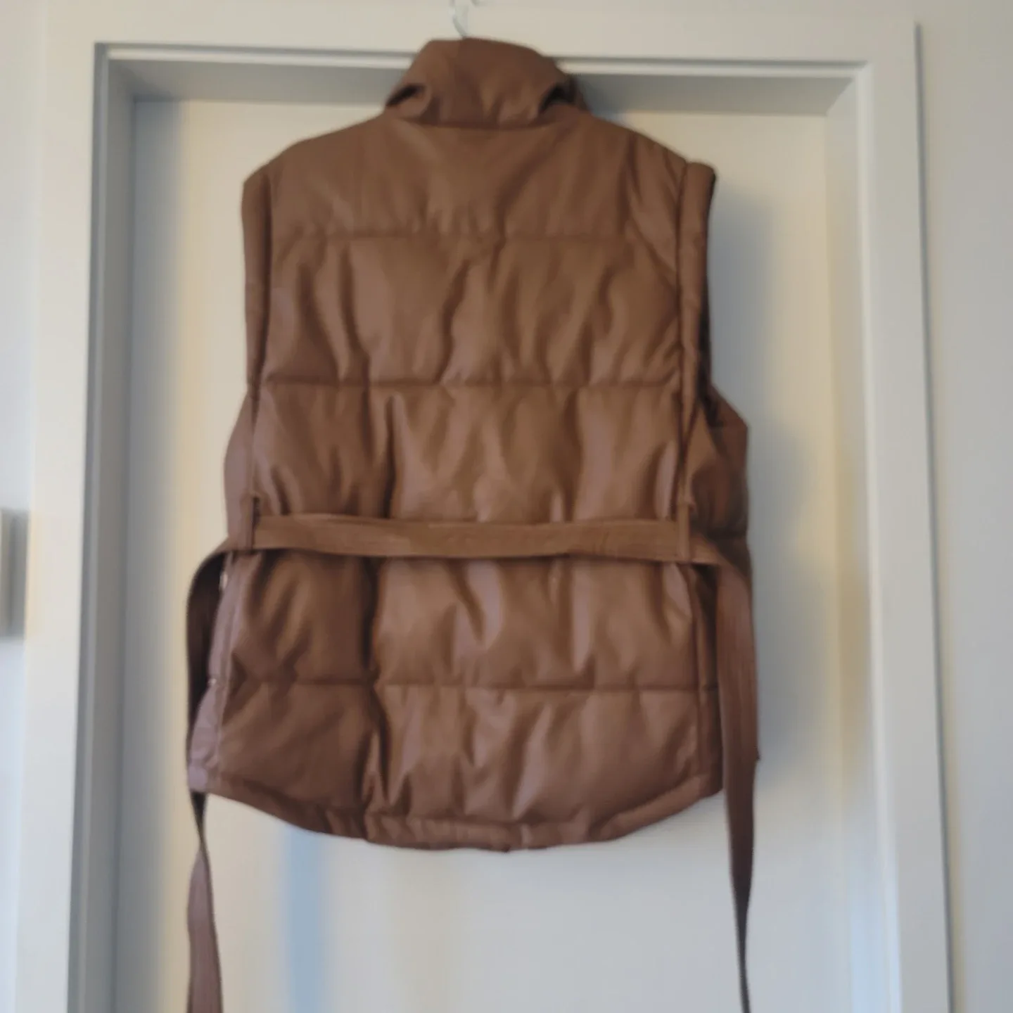 Dynamite Brown Faux Leather Puffer Vest - Size M/L image indicator(7)