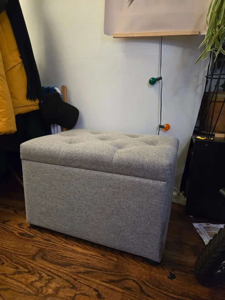 Gray Storage Ottoman