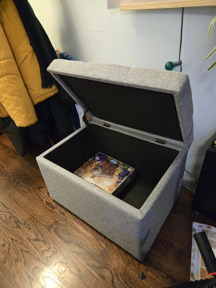 Gray Storage Ottoman - photo 2