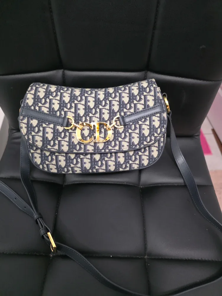 Christian Dior Blue Dior Oblique Saddle Bag