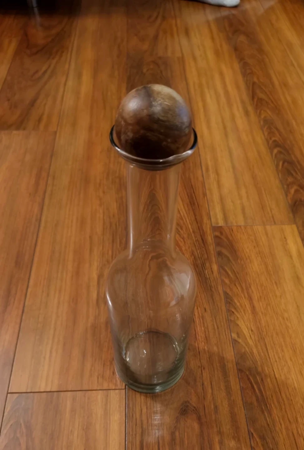 New Glass Carafe with Wood Stopper