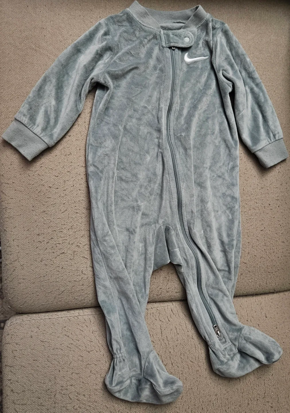 Nike 9M Grey Baby Onesie