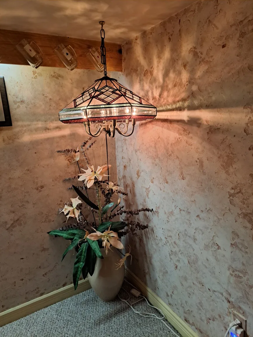 STAINED GLASS CHANDELIER