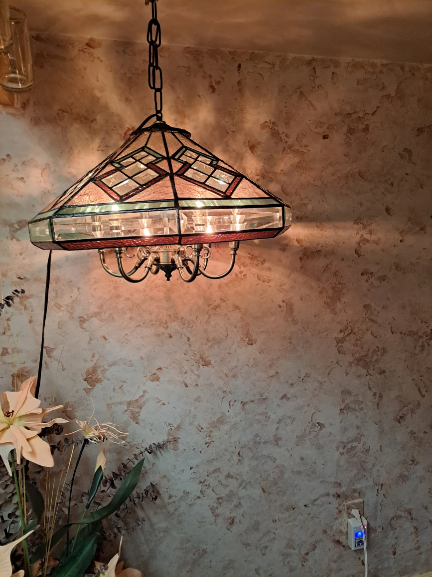 STAINED GLASS CHANDELIER - photo 3