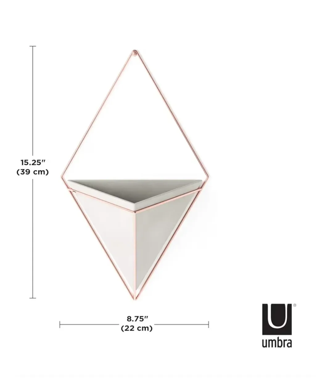 Umbra Trigg Hanging Planter Vase - Grey/Copper image indicator(3)