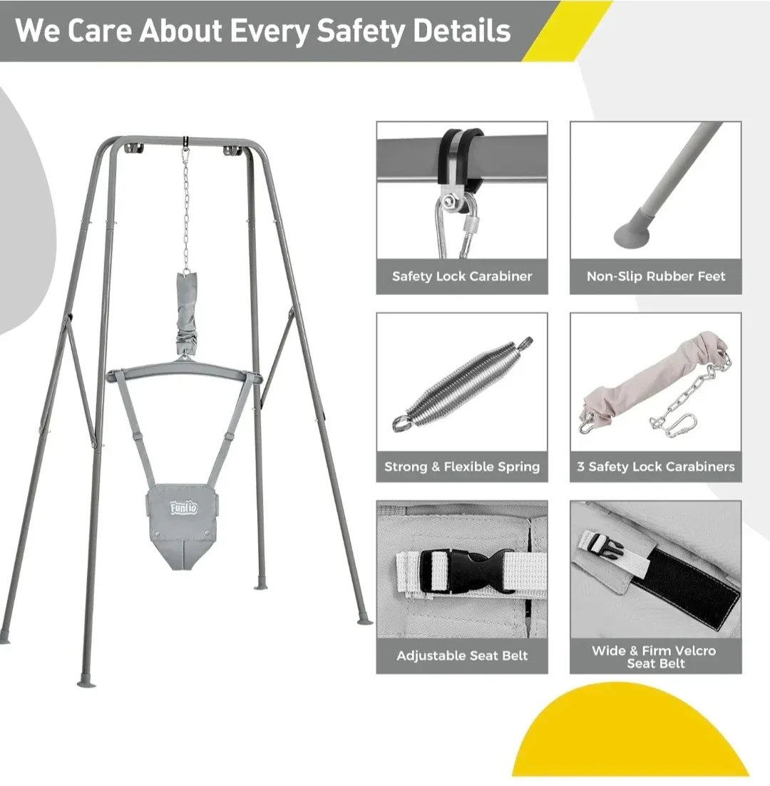 Funlio 2-in-1 Swing Set & Baby Jumper image indicator(5)