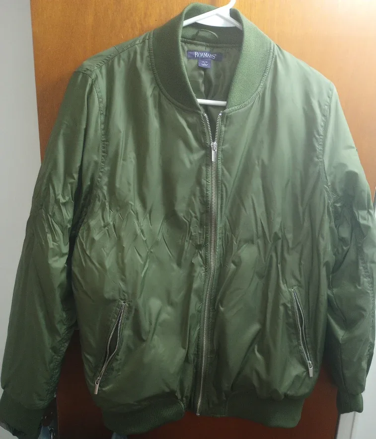 Army green bomber jacket