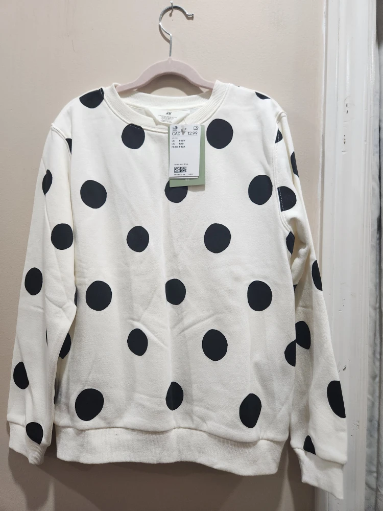 H&M Kids' Polka Dot Sweatshirt - Size 8/10 - New