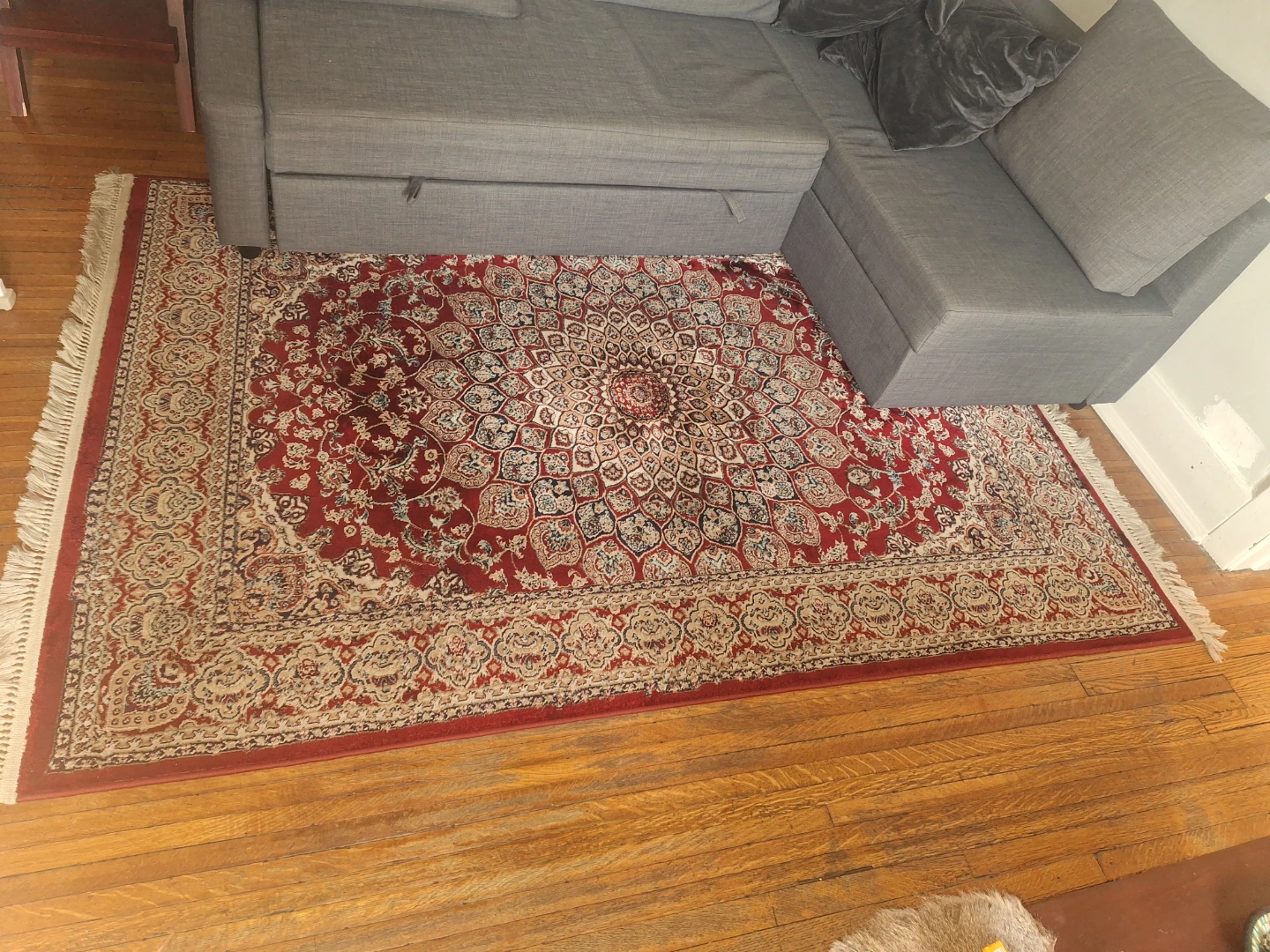 5x7 Red Patterned Area Rug