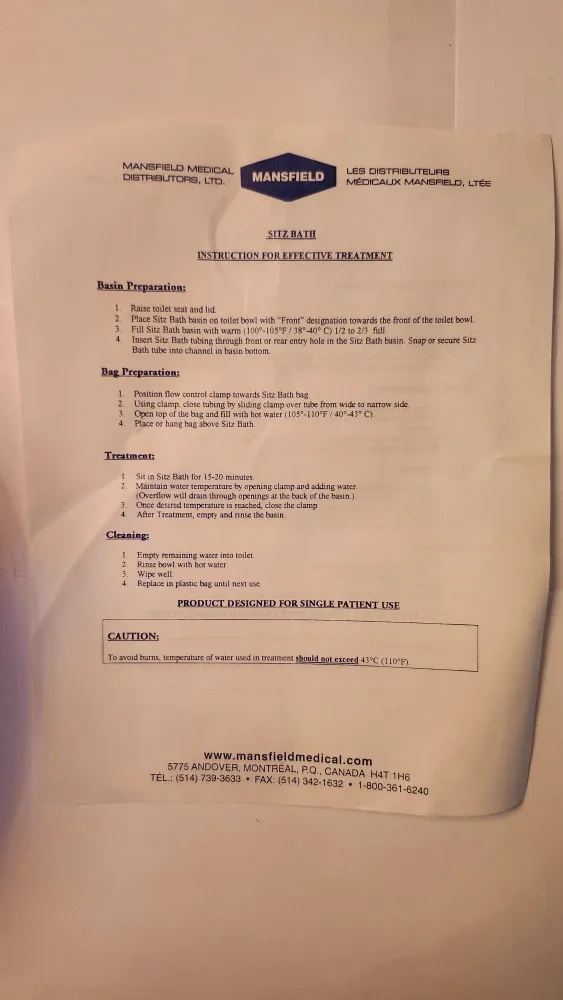 Brand New Mansfield Deluxe Sitz Bath - New in Box! image indicator(6)