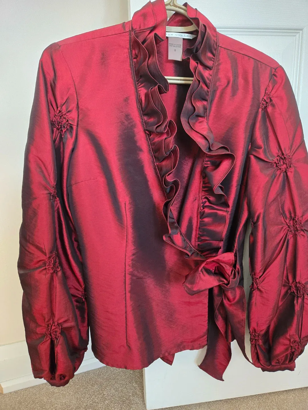 Peter Nygard Red Ruffle Blouse - Size 8