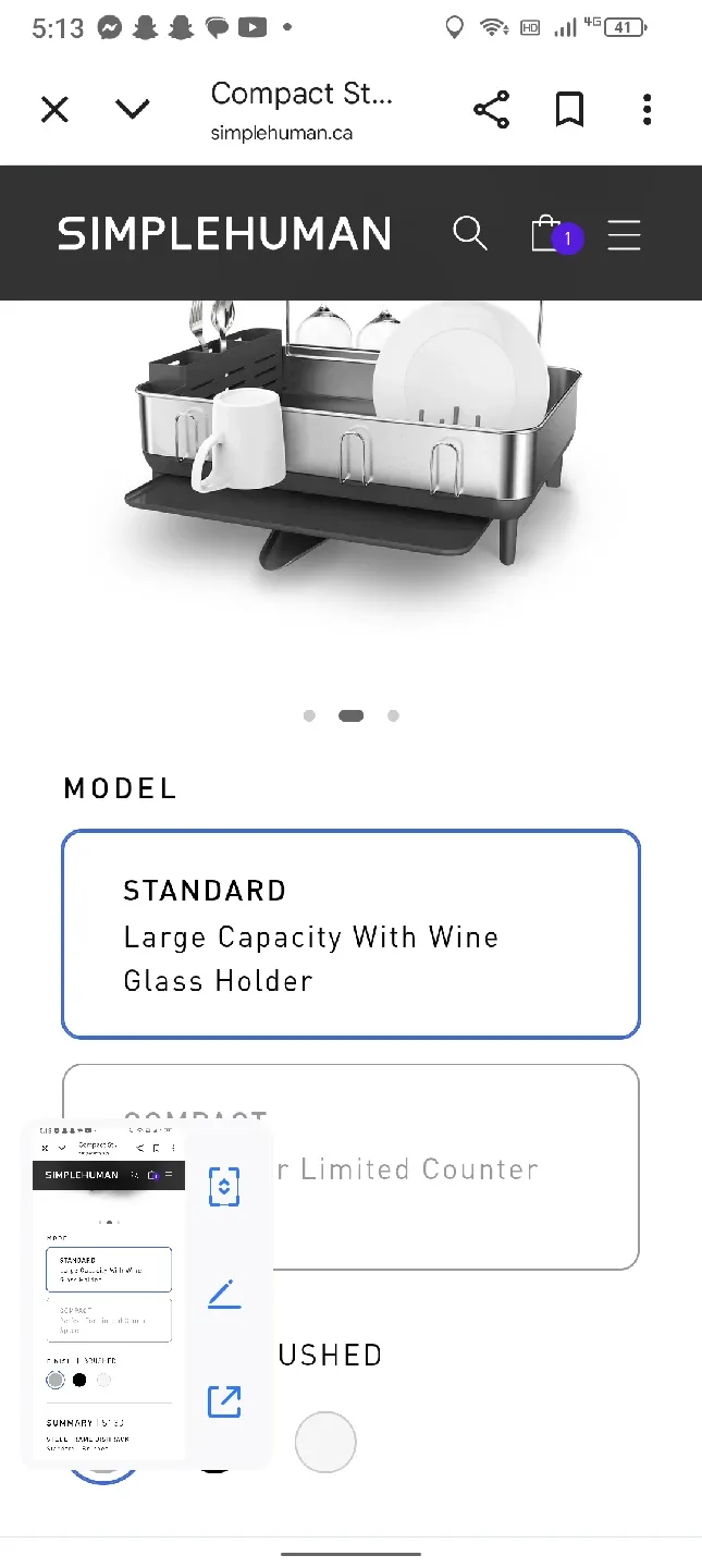 Simplehuman Standard Dish Rack image indicator(5)