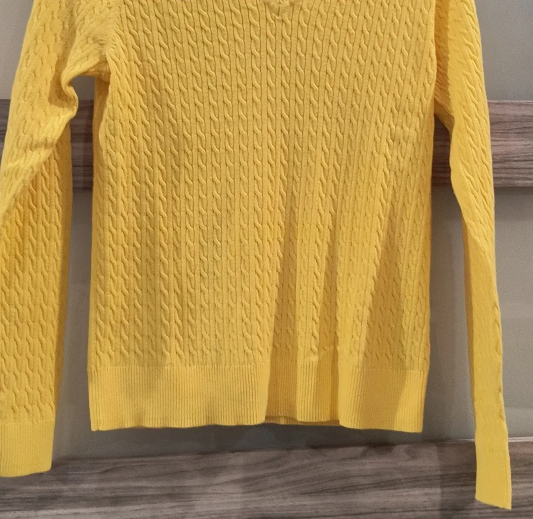 Tommy Hilfiger Yellow Cable Knit Sweater image indicator(3)