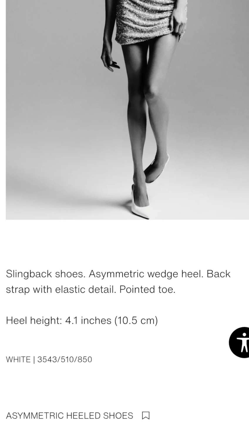 Zara Asymmetric Heeled Shoes - Size 10 - photo 4