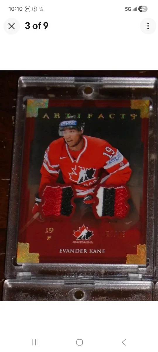 Evander Kane, Upper Deck Artifacts, Gold Hockey Card image indicator(3)