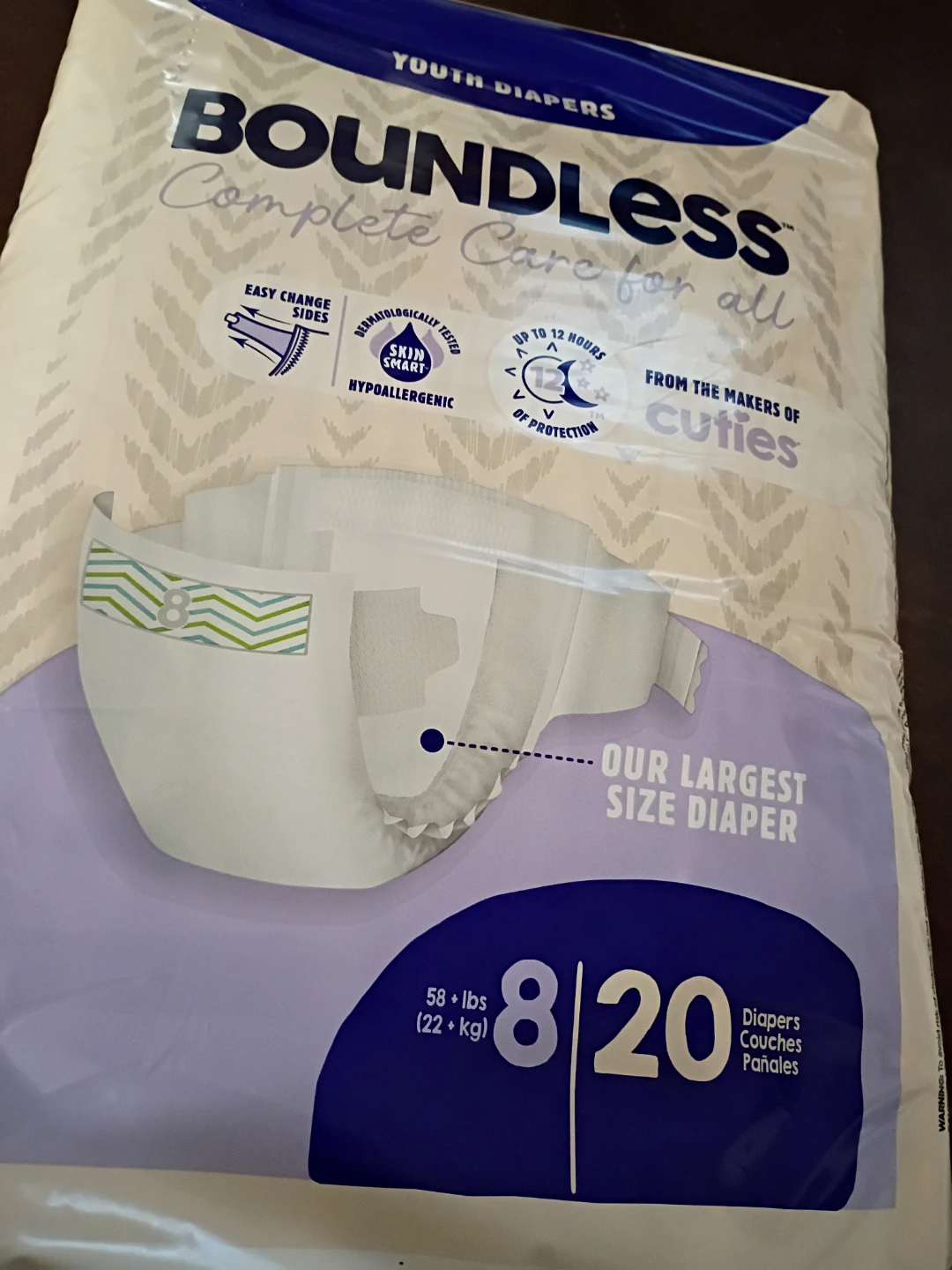 Boundless Complete Care Size 8 Diapers