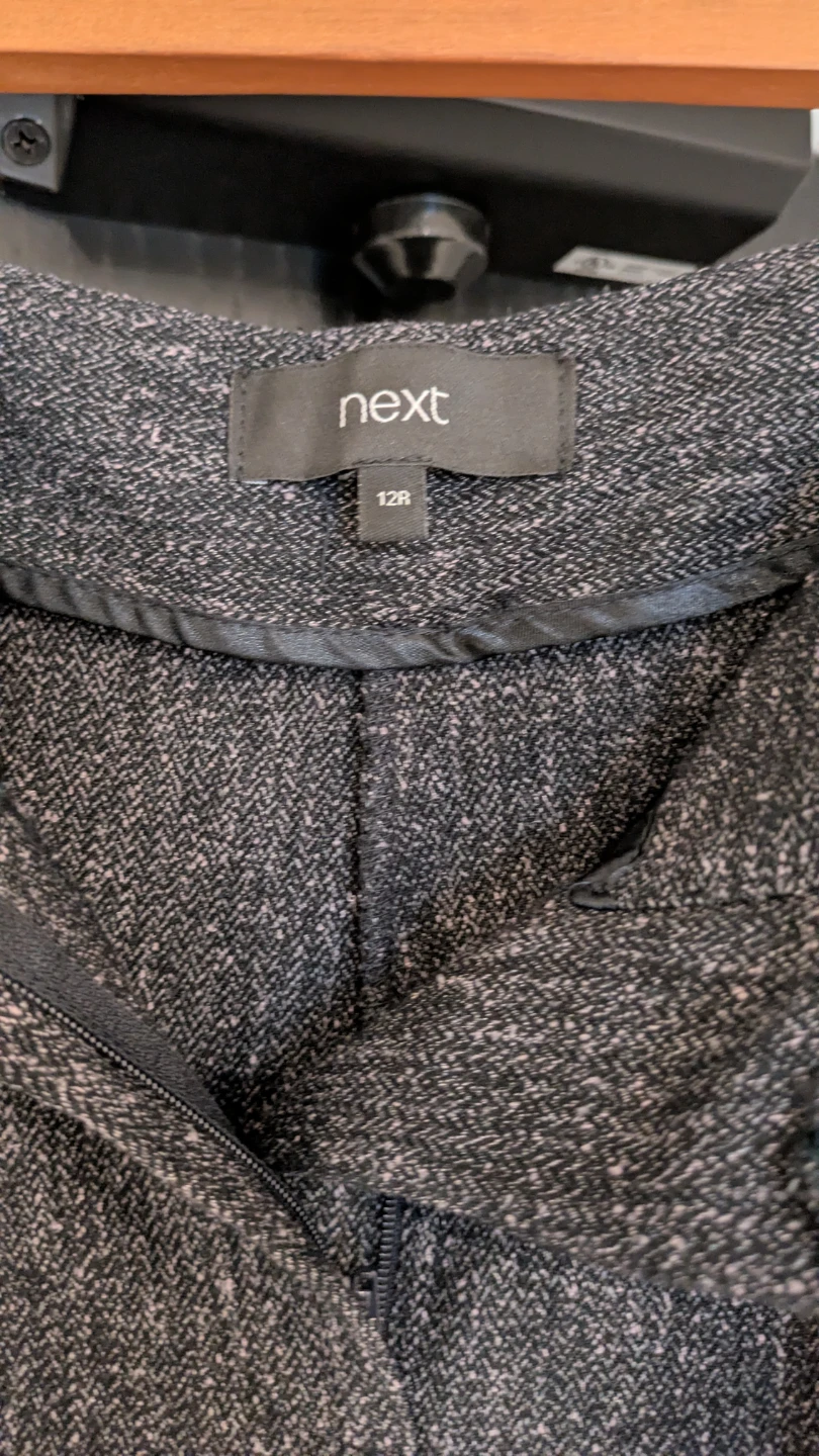 Next Grey Herringbone Trousers - Size UK 12R / CAD 8R - photo 3