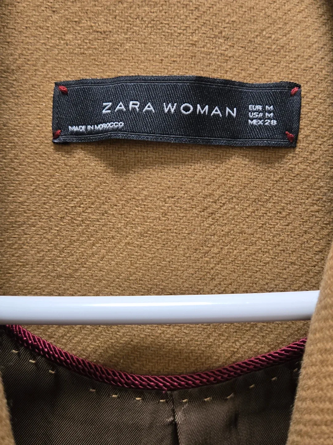 Zara Woman Brown Wool Blend Coat - Size M image indicator(2)