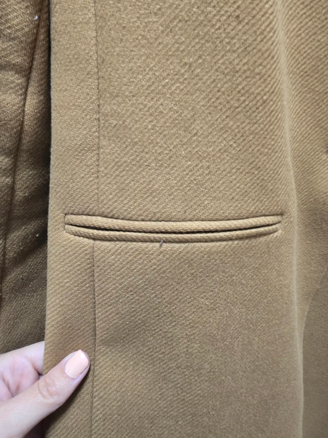 Zara Woman Brown Wool Blend Coat - Size M image indicator(4)