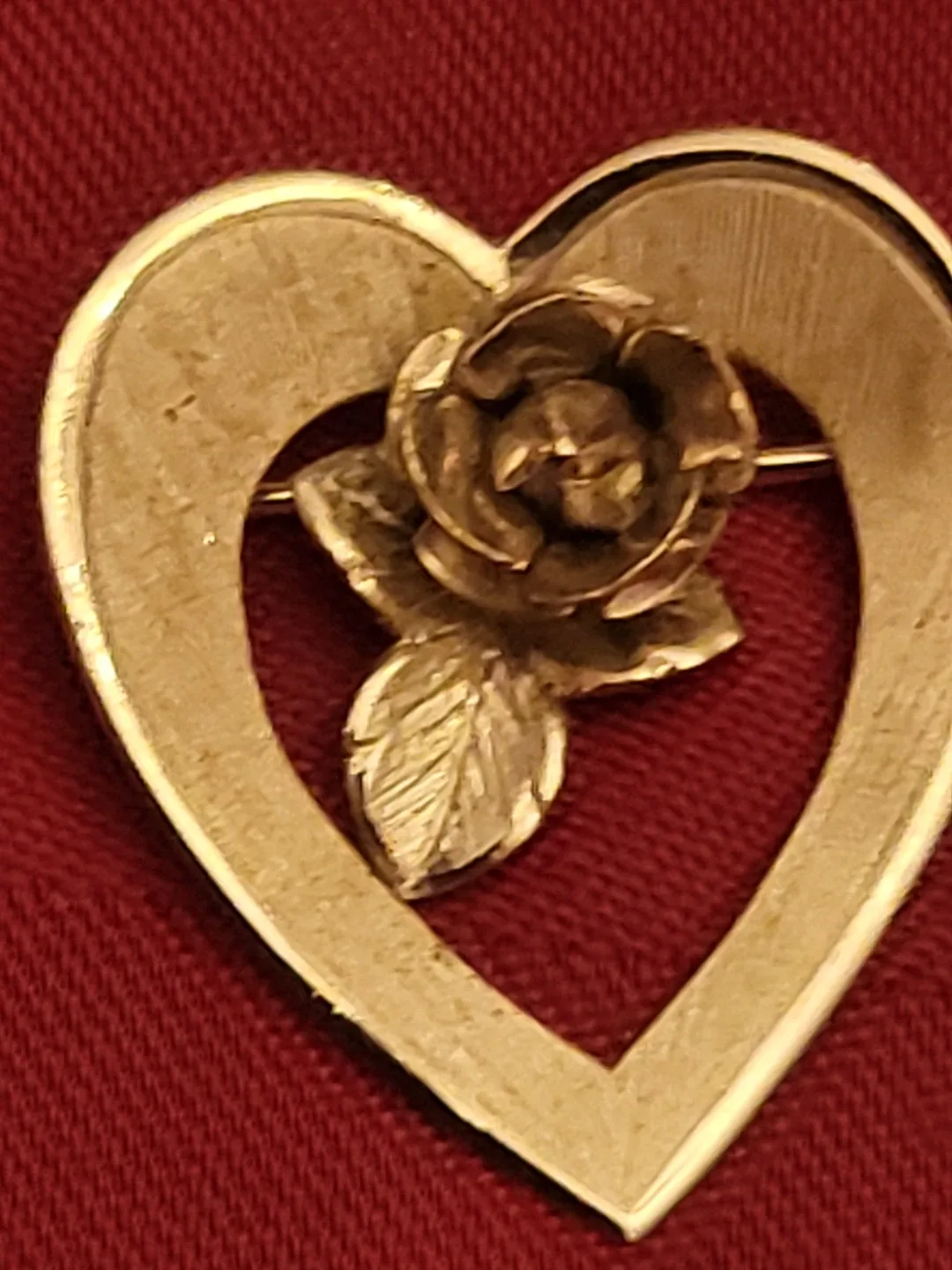 Vintage ECCo Sterling Heart & Rose Pin image indicator(3)