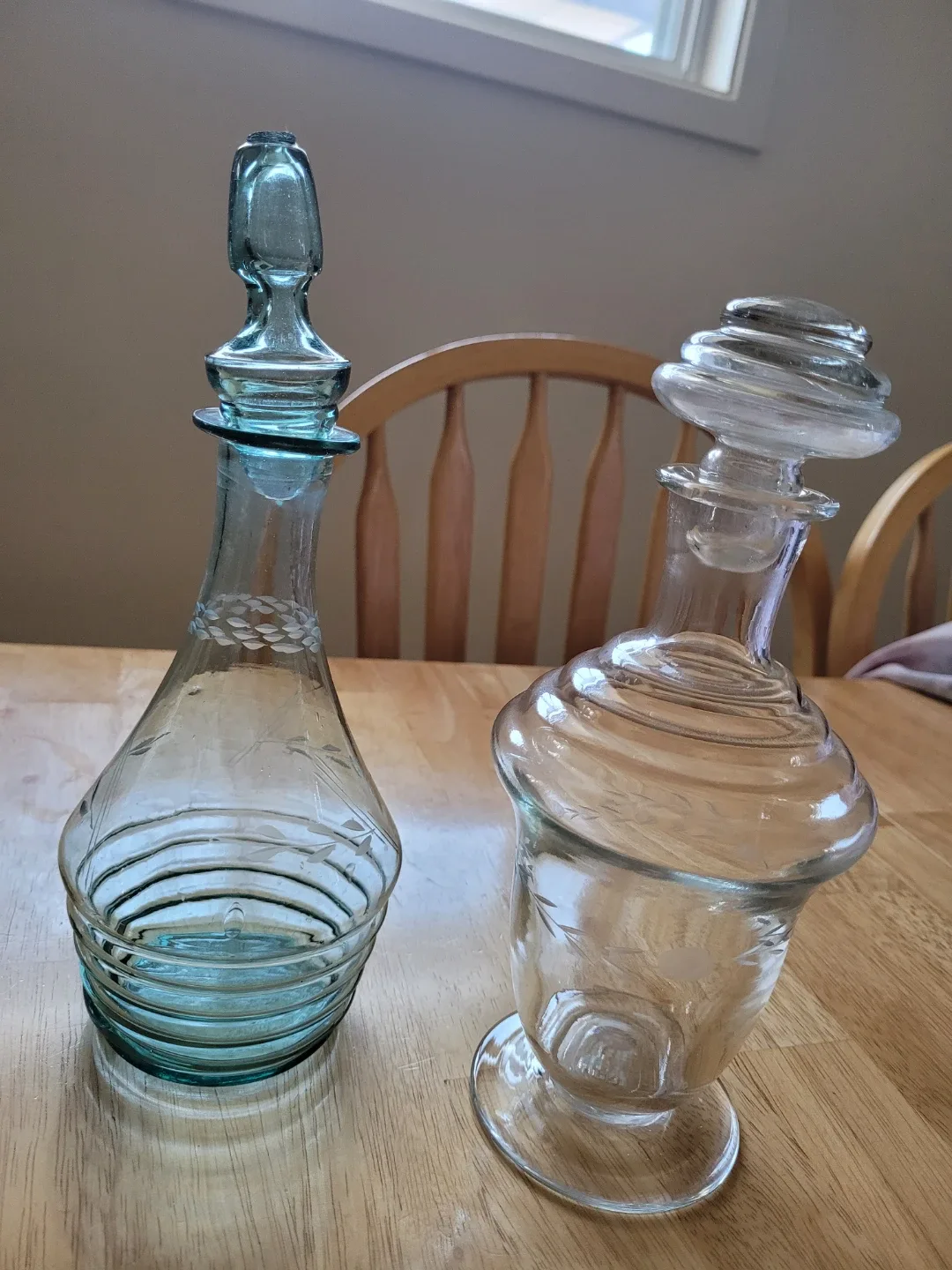 Wine decanters and bottles
