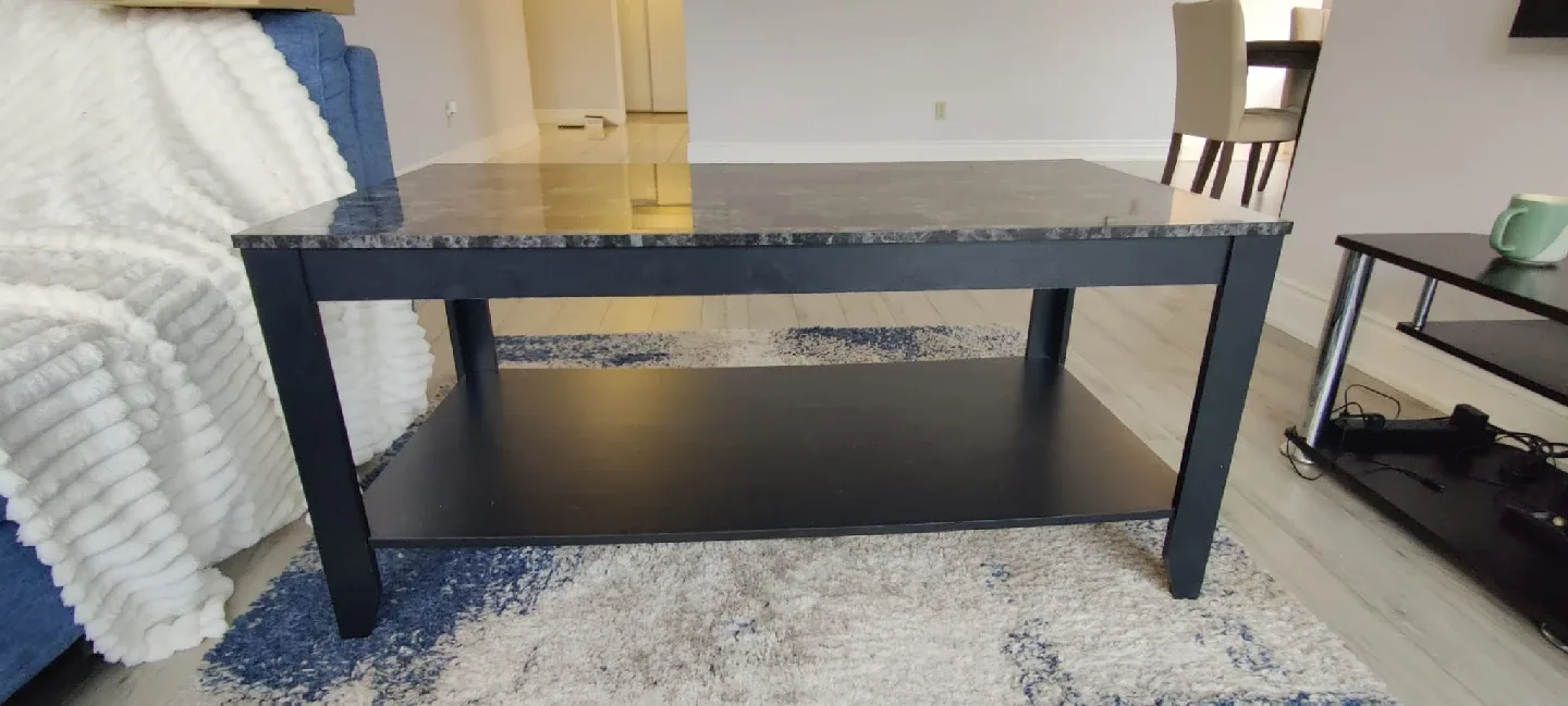 Coffee Table with Shelf, Black Frame image indicator(2)