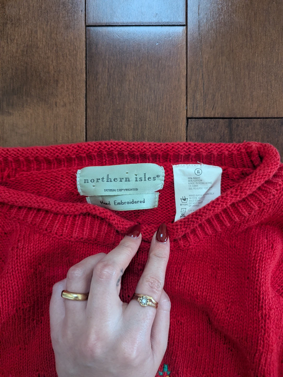 CHRISTMAS TREE HAND KNIT VINTAGE SWEATER - photo 2