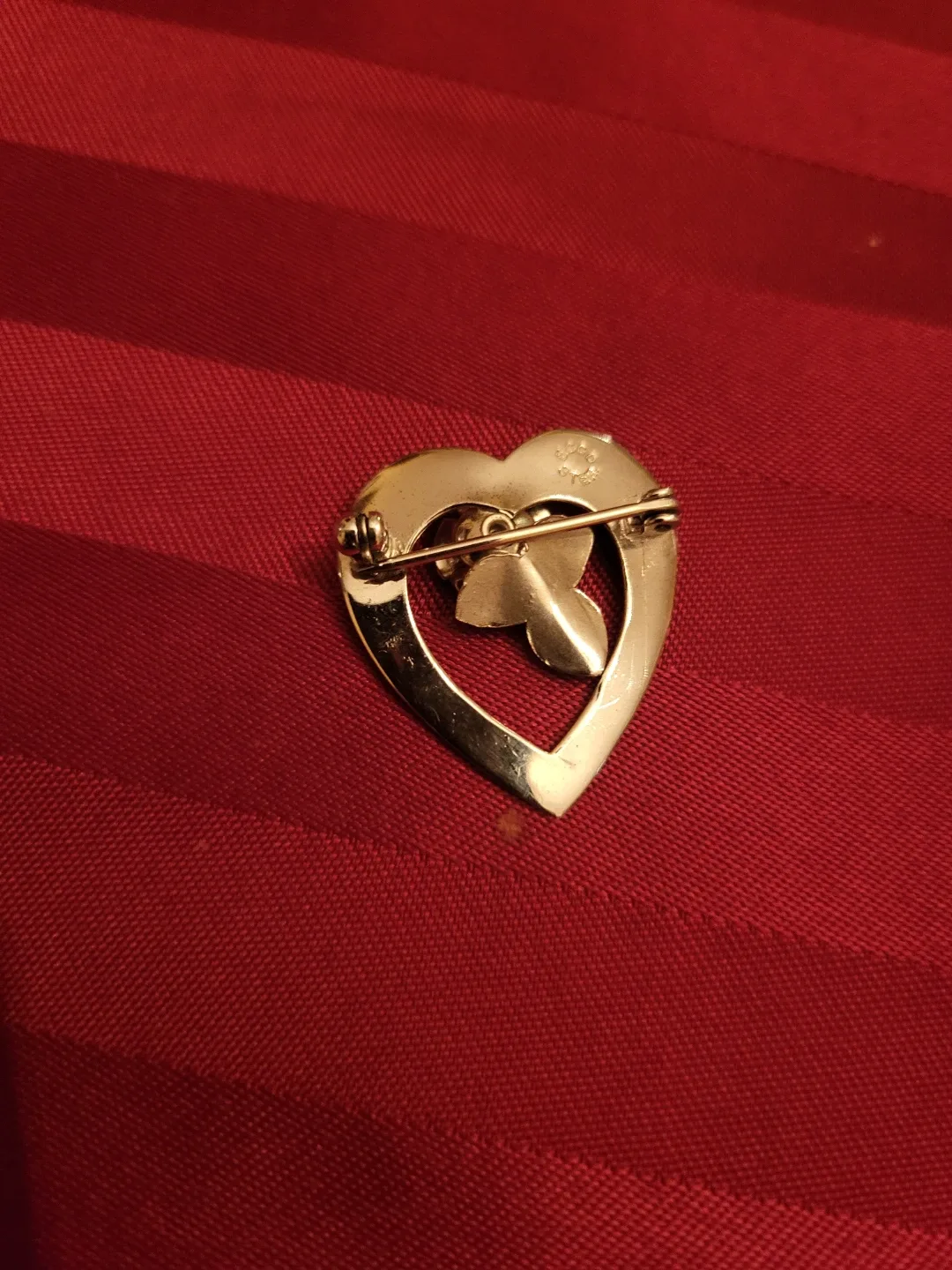 Vintage ECCo Sterling Heart & Rose Pin image indicator(5)