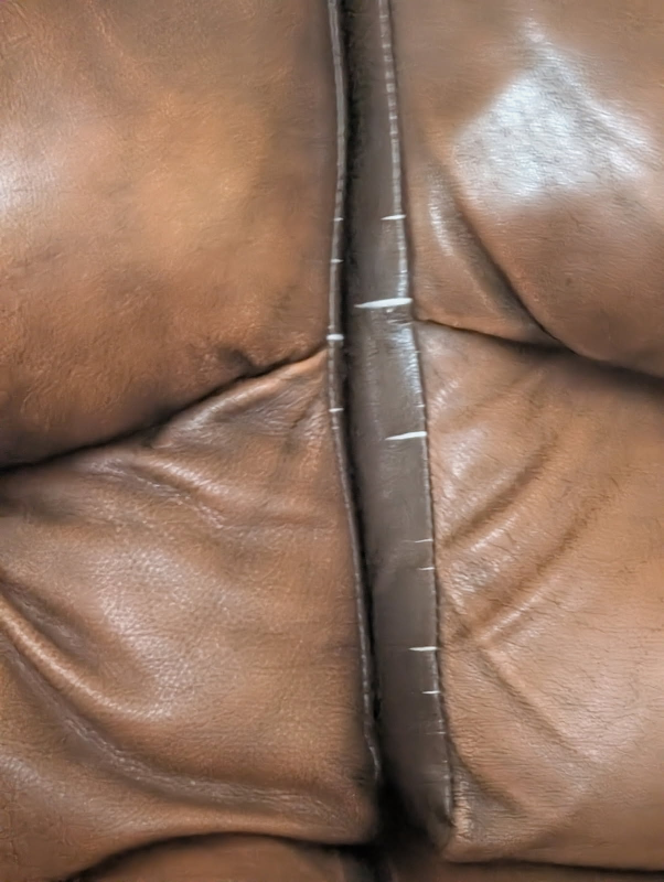 Brown Leather Reclining Sofa Set - photo 3