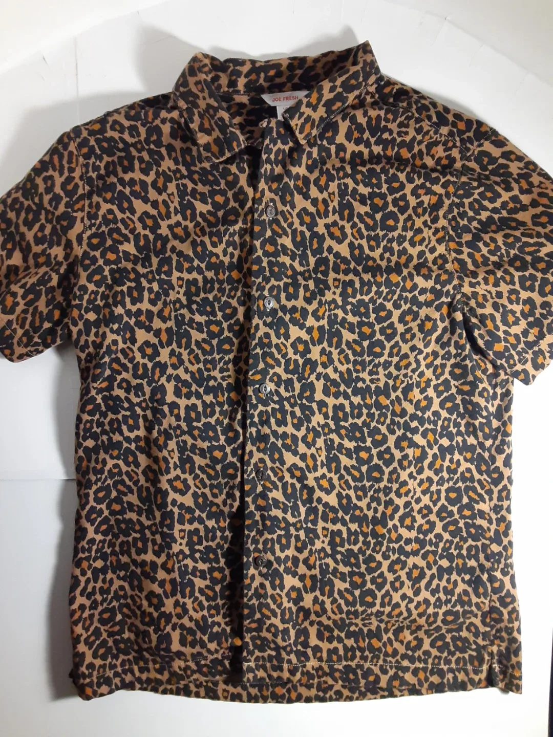 Joe Fresh - Short Sleeve Leopard Print Button-Up Shirt | S: LG image indicator(2)