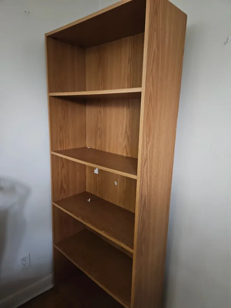 Wooden Bookcase with Detachable Shelves thumbnail