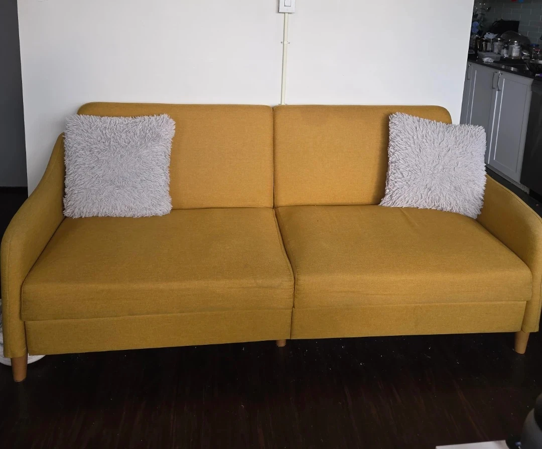 Convertible Sofa Bed - Mustard Yellow