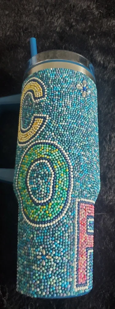 Custom Beaded Tumbler with Handle
