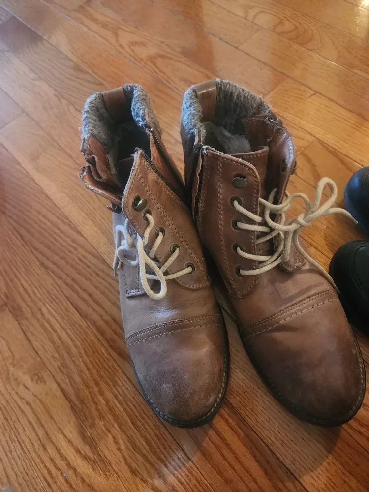 Steve Madden Alice Cognac Leather Boots - Size 10