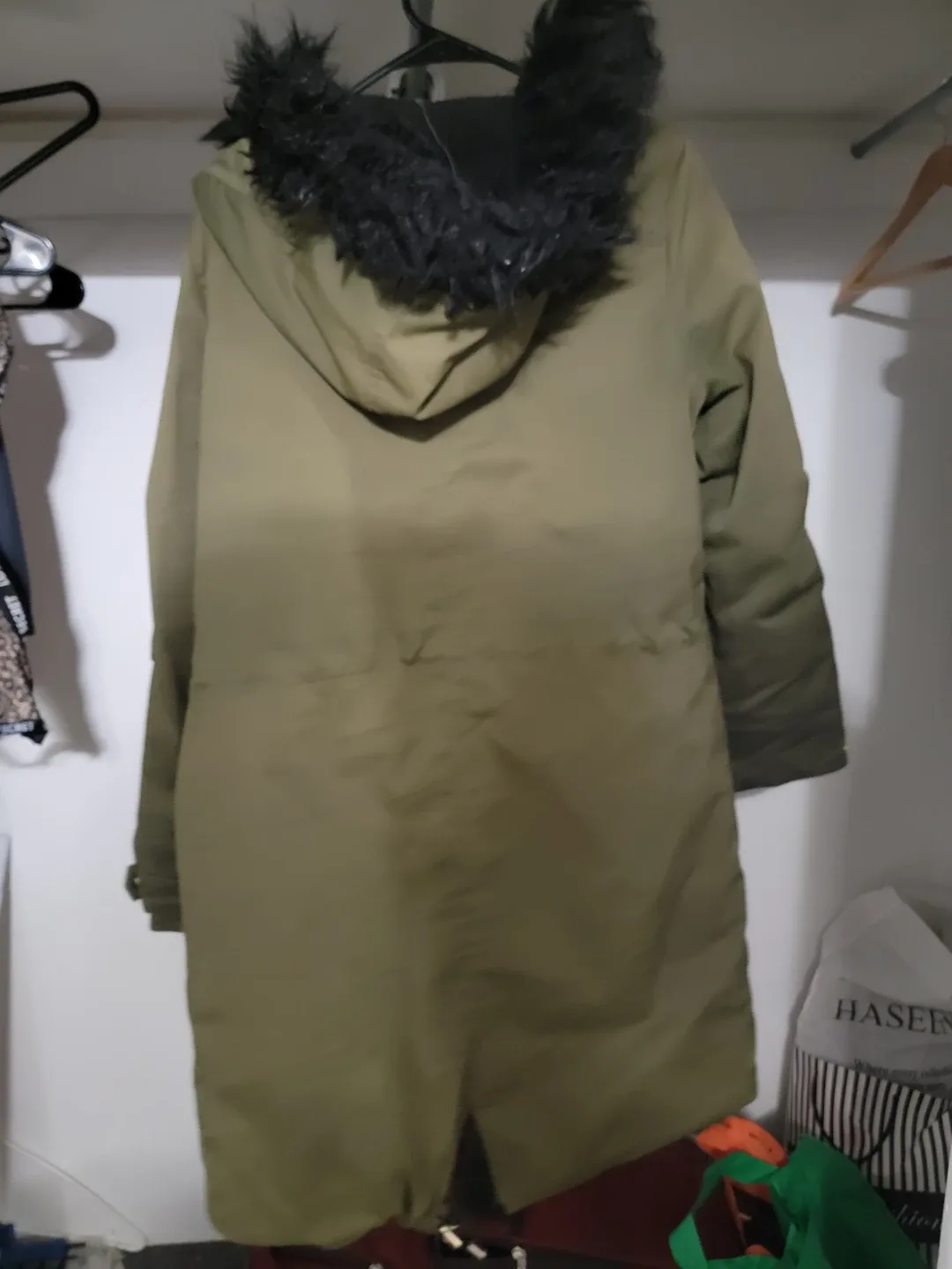 H&M Green Winter Coat & Faux Leather Jacket