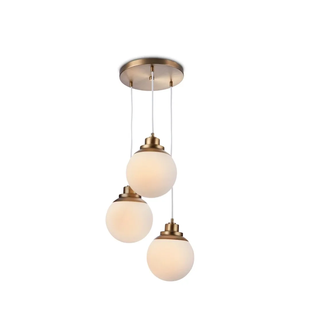 Three-Light Sphere Pendant Lighting Fixture