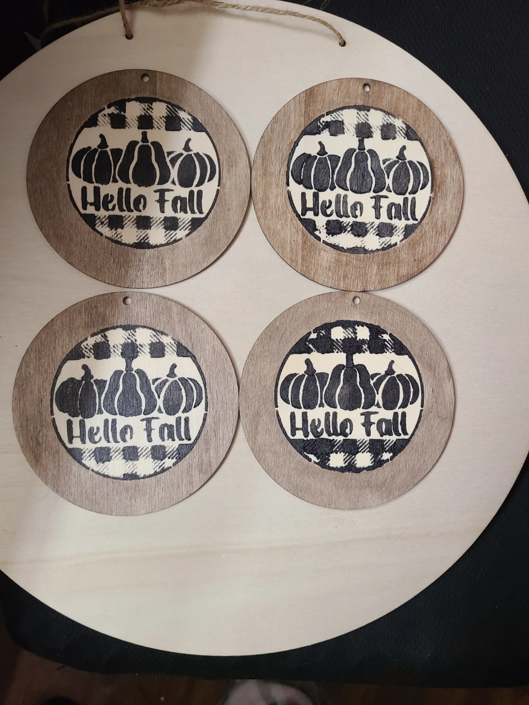 Handmade Santa & Fall Wood Coasters